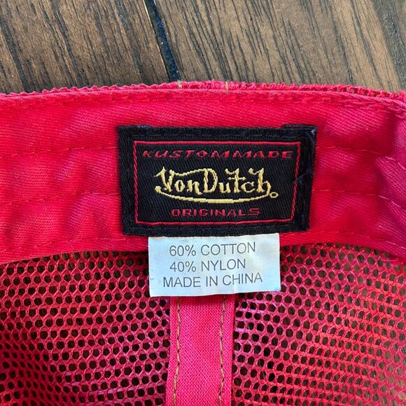 Vintage Von Dutch Trucker Hat (Red/Green) - Picture 4 of 5